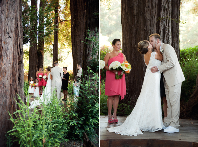 Wedding ceremony at the felton guild in the Santa Cruz Mountains