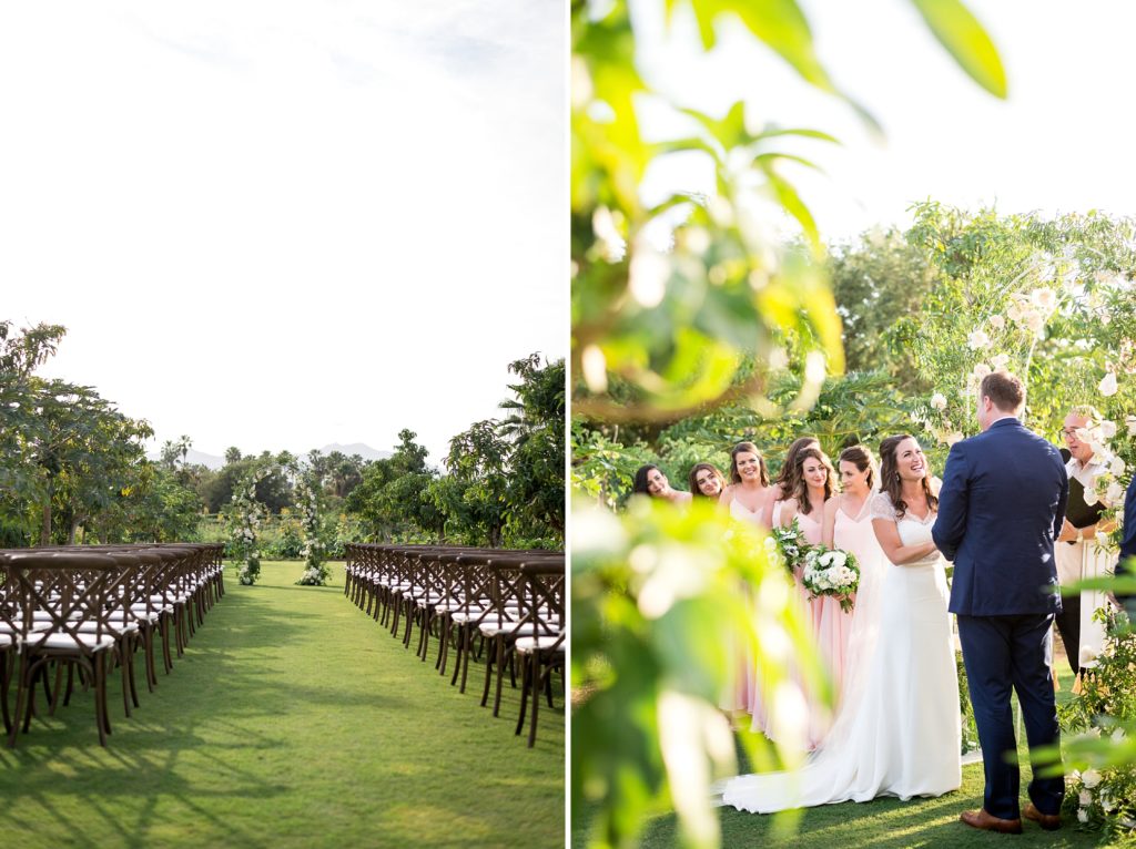 Flora Farms Wedding ceremony in the Mango Grove